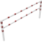 Stationary access barriers | for bolting on site | with top and quarter-bent bar | hot-dip galvanized and white coatedwith red reflecting stripes | total width: 3000 mm